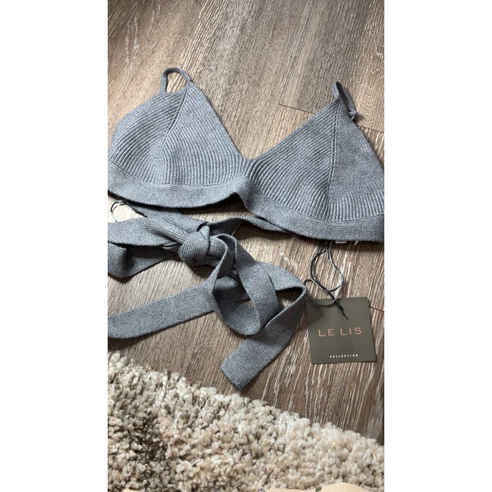 Brianna Grey Knit Bralette New